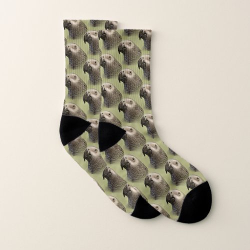 Sleek Congo African Gray Parrot Socks