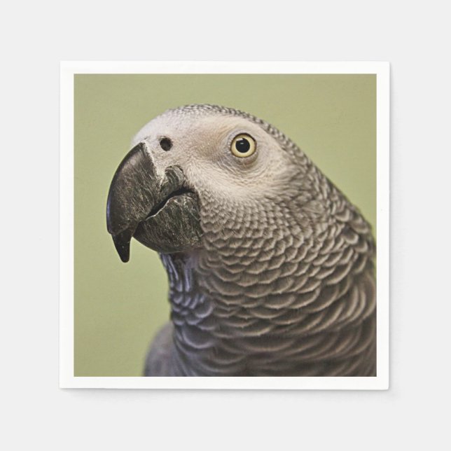 Sleek Congo African Grey Parrot Napkins (Front)