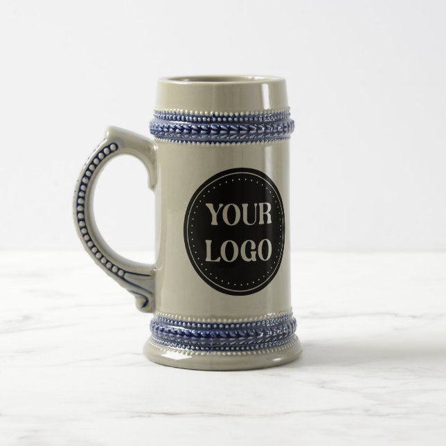 Sleek, contemporary, polished,& customizable beer stein (Left)