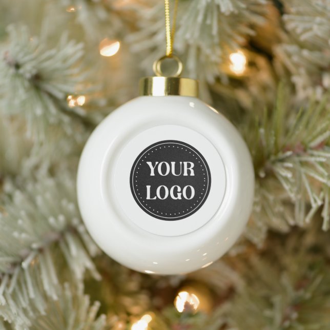 Sleek, contemporary, polished,& customizable ceramic ball christmas ornament (Tree)
