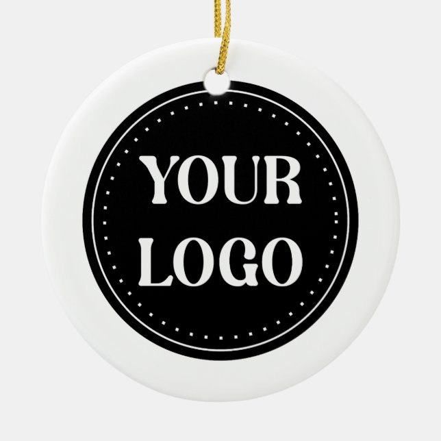 Sleek, contemporary, polished,& customizable ceramic ornament (Front)