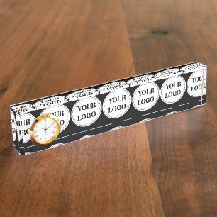 Sleek, contemporary, polished,& customizable. Desk Name Plate