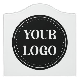 Sleek, contemporary, polished,& customizable door sign