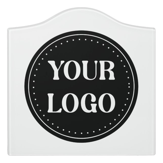 Sleek, contemporary, polished,& customizable door sign (Large Crest Front)