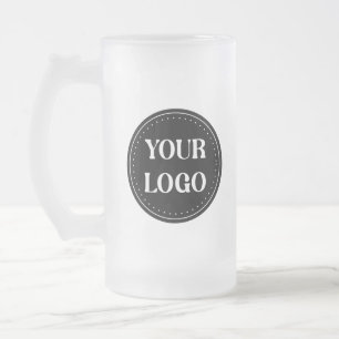 Sleek, contemporary, polished,& customizable frosted glass beer mug