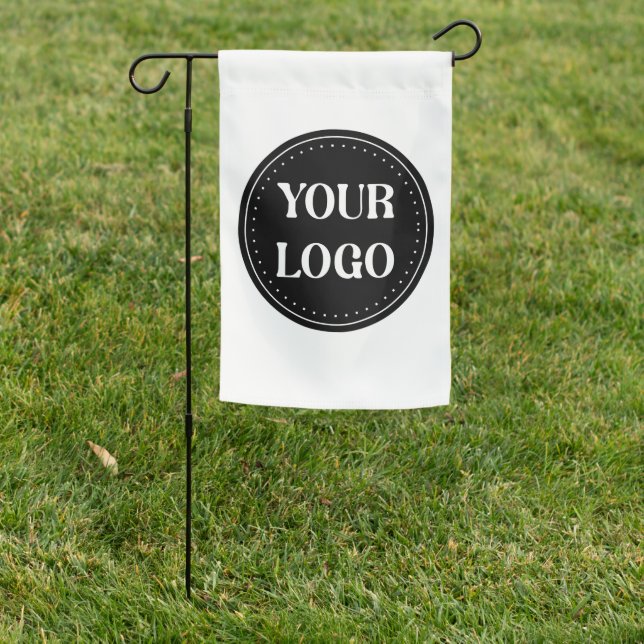 Sleek, contemporary, polished,& customizable garden flag (In SItu)