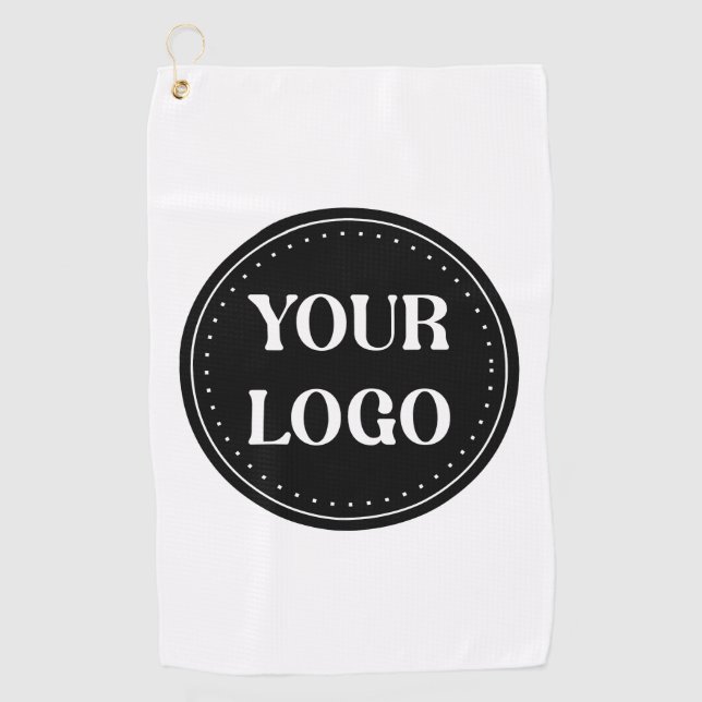 Sleek, contemporary, polished,& customizable golf towel (Front)