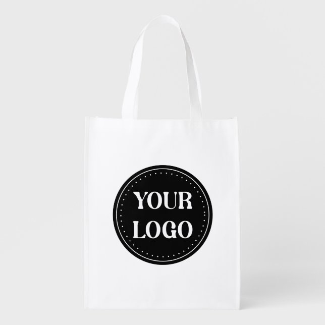 Sleek, contemporary, polished,& customizable grocery bag (Front)