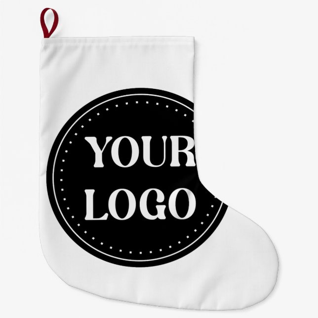 Sleek, contemporary, polished,& customizable large christmas stocking (Front)