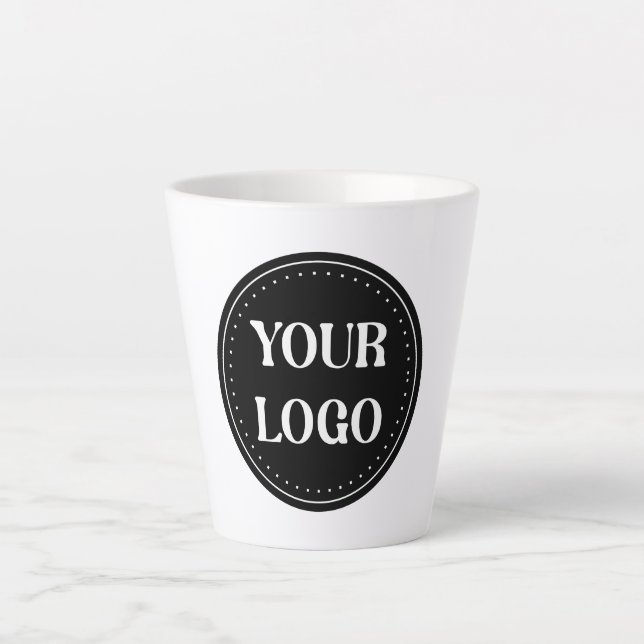 Sleek, contemporary, polished,& customizable latte mug (Front)