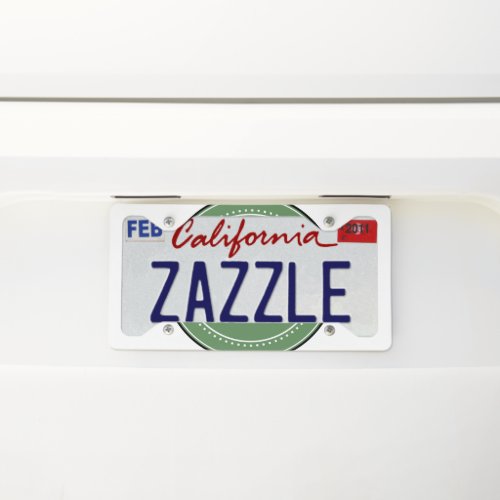 Sleek contemporary polished customizable license plate frame