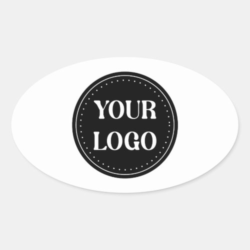 Sleek contemporary polished customizable oval sticker