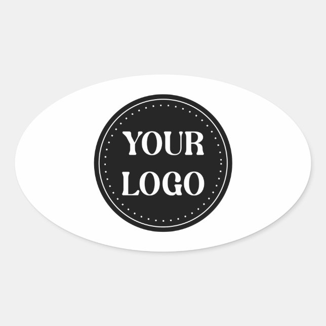 Sleek, contemporary, polished,& customizable oval sticker (Front)
