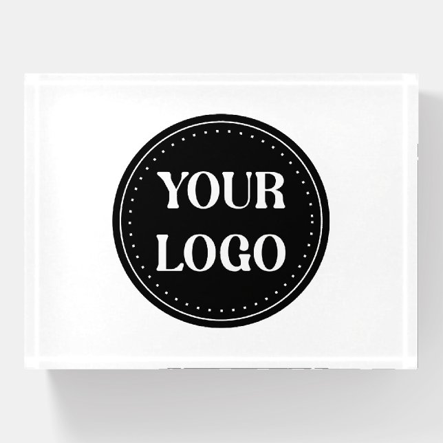Sleek, contemporary, polished,& customizable paperweight (Front)