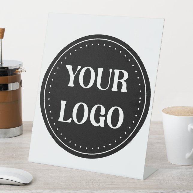 Sleek, contemporary, polished,& customizable pedestal sign (In SItu)