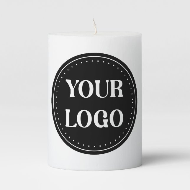 Sleek, contemporary, polished,& customizable pillar candle (Front)