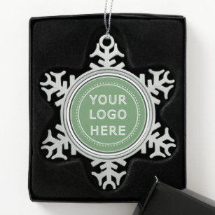 Sleek, contemporary, polished,& customizable. snowflake pewter christmas ornament