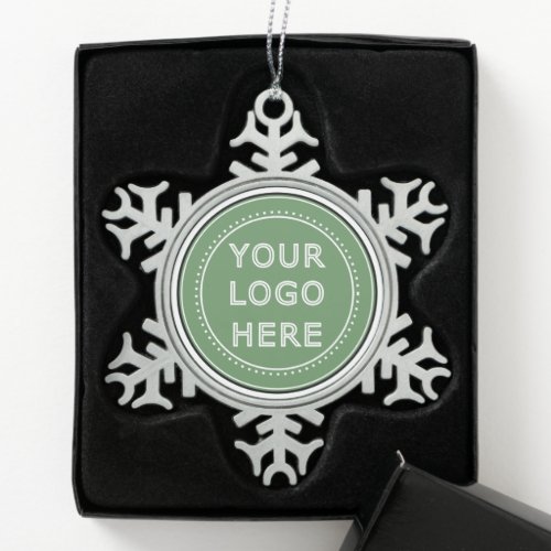 Sleek contemporary polished customizable snowflake pewter christmas ornament
