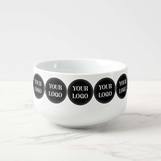 Sleek, contemporary, polished,& customizable soup mug (Front)