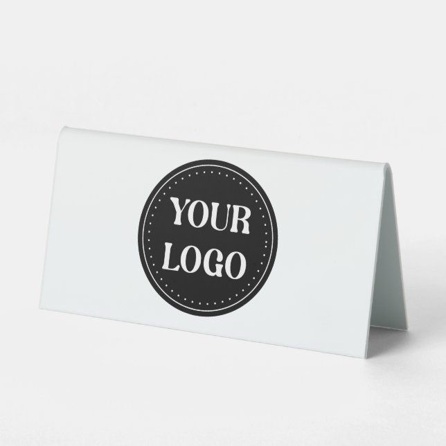 Sleek, contemporary, polished,& customizable table tent (Front)