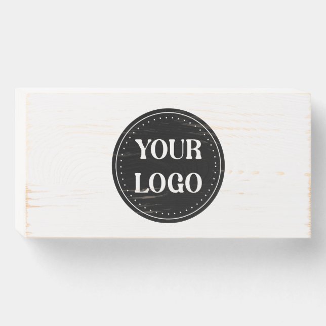 Sleek, contemporary, polished,& customizable wooden box sign (Front Horizontal)