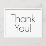 [ Thumbnail: Sleek, Contemporary "Thank You!" Postcard ]