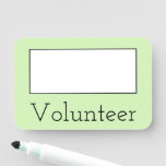 [ Thumbnail: Sleek, Contemporary "Volunteer" Name Tag ]