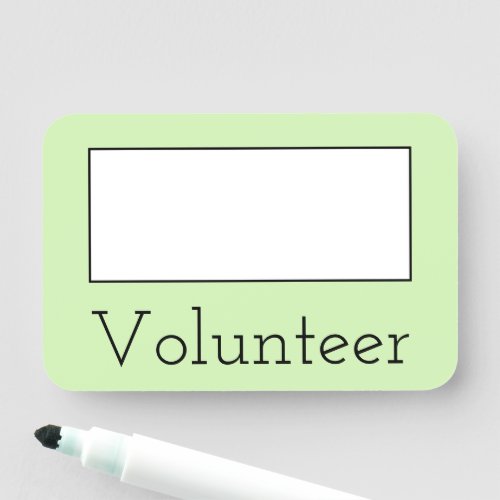Sleek Contemporary Volunteer Name Tag