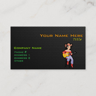 Sleek Cowgirl with Guitar Business Card