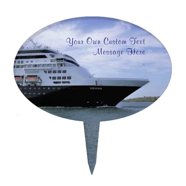 Sleek Cruise Ship Bow Custom Cake Topper (Front)