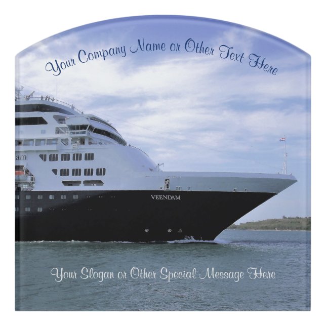 Sleek Cruise Ship Bow Custom Door Sign (Contour Front)