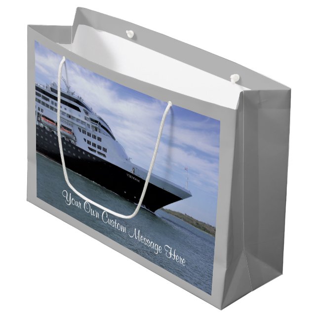 Sleek Cruise Ship Bow Custom Large Gift Bag (Front Angled)