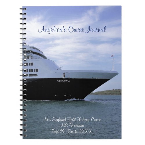 Sleek Cruise Ship Bow Personalized Cruise Journal