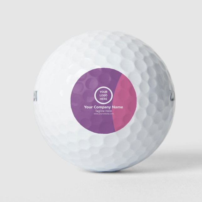 Sleek Custom Business Logo Personalized Swag Gift Golf Balls (Front)