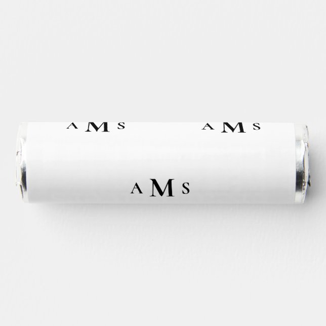 Sleek Custom Couple Monogram B/W Wedding Favor (Front)