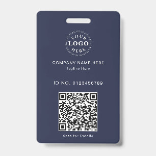 Sleek Custom ID Badge – Logo & Scannable QR