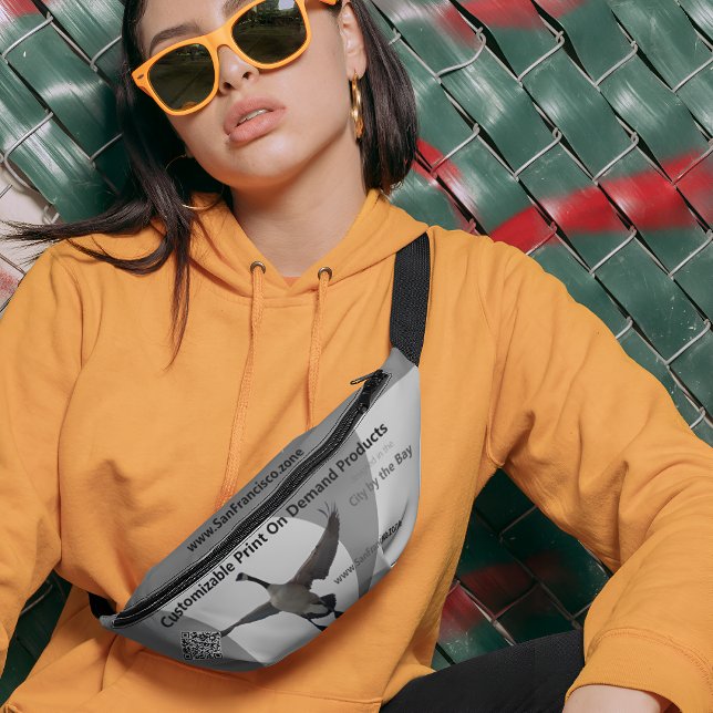 Sleek Customizable Logo/Domain/QR Code Grey/Silver Fanny Pack (Creator Uploaded)