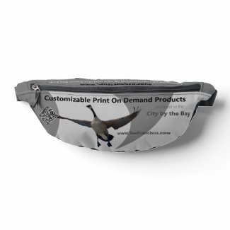 Sleek Customizable Logo/Domain/QR Code Grey/Silver Fanny Pack