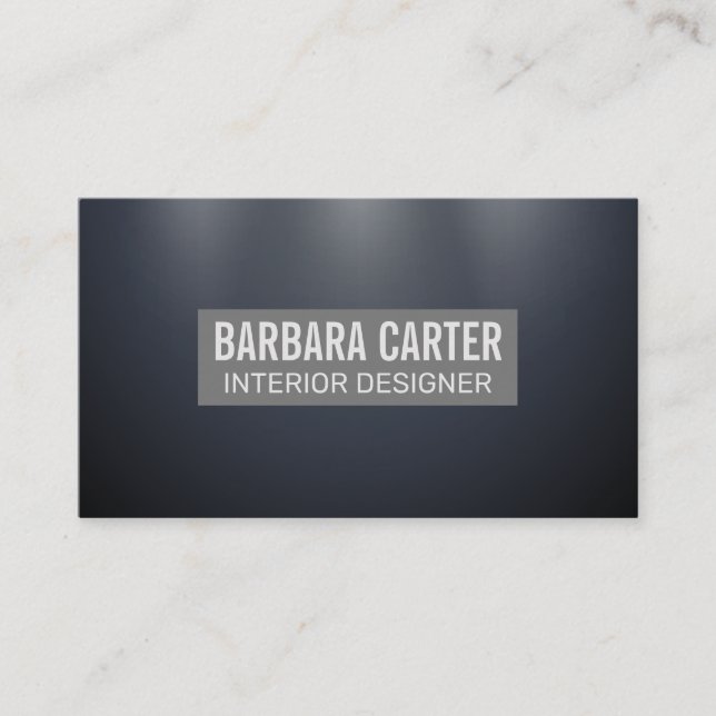 Sleek Dark Blue Subtle Gray Business Card (Front)