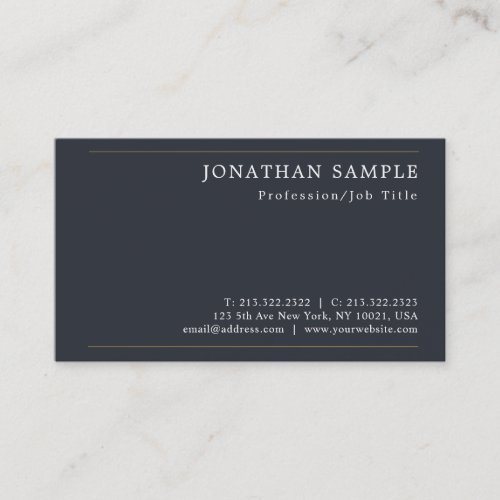 Sleek Design Professional Modern Stylish Plain Business Card