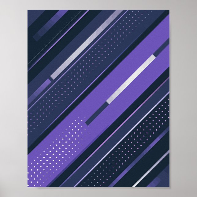Sleek Diagonal Stripes with Purple and Dotted Poster (Front)