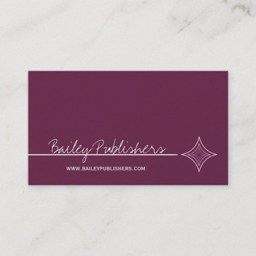 Sleek Diamond Business Card, Eggplant