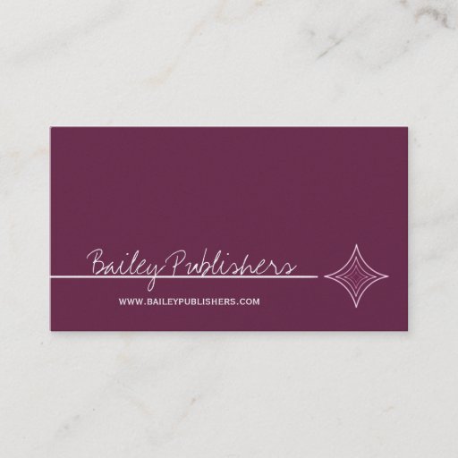 Customizable Sleek Diamond Business Card, Eggplant