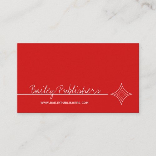 Sleek Diamond Business Card, Red