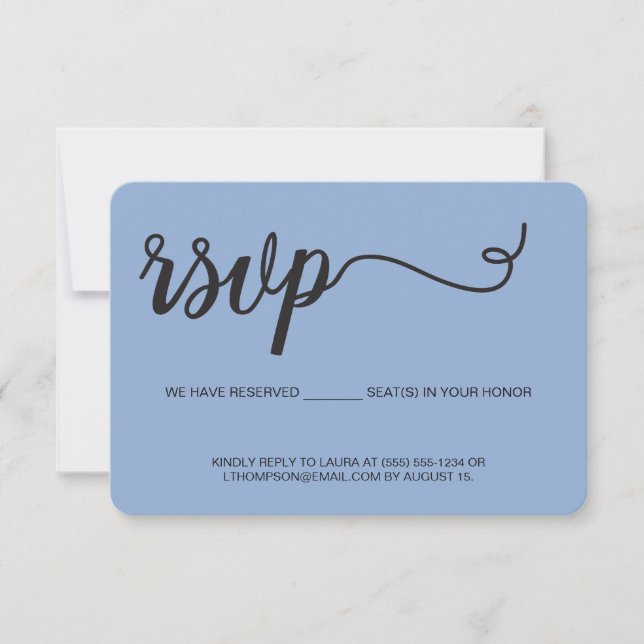 "Sleek E-RSVP" Modern Contact Card (Front)
