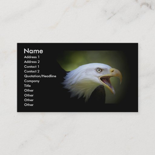 Customizable Sleek ebony business card with Eagle