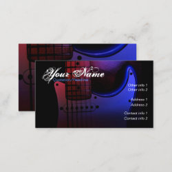 Sleek Electric Guitar Musician Business card