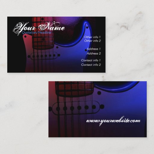 Customizable Sleek Electric Guitar Musician Business card