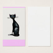 Sleek elegant black and white cat smiling (Front & Back)