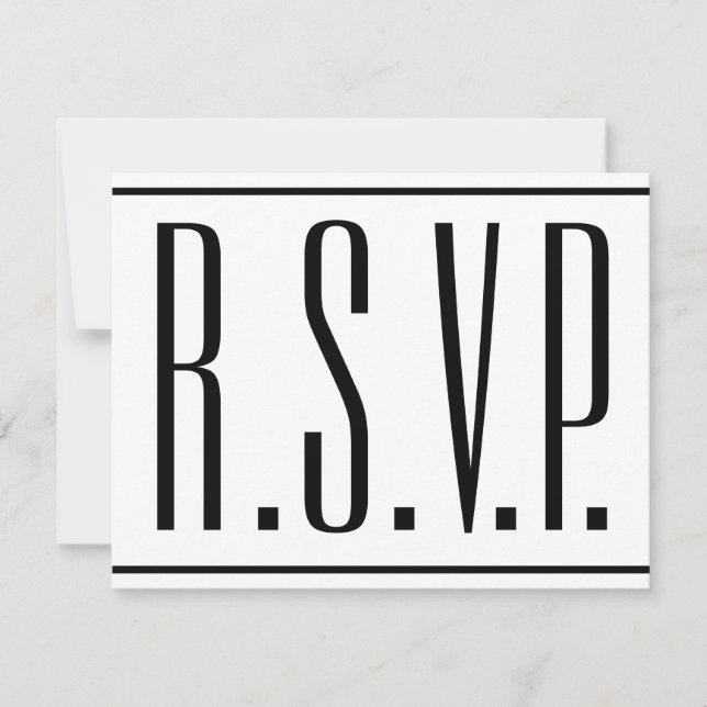 Sleek, Elegant, Event "R.S.V.P." Card (Front)